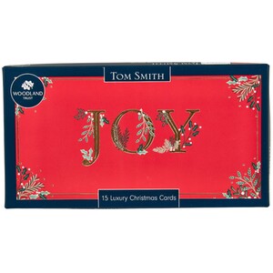 Pack of 15 Joy and Noel Christmas Cards