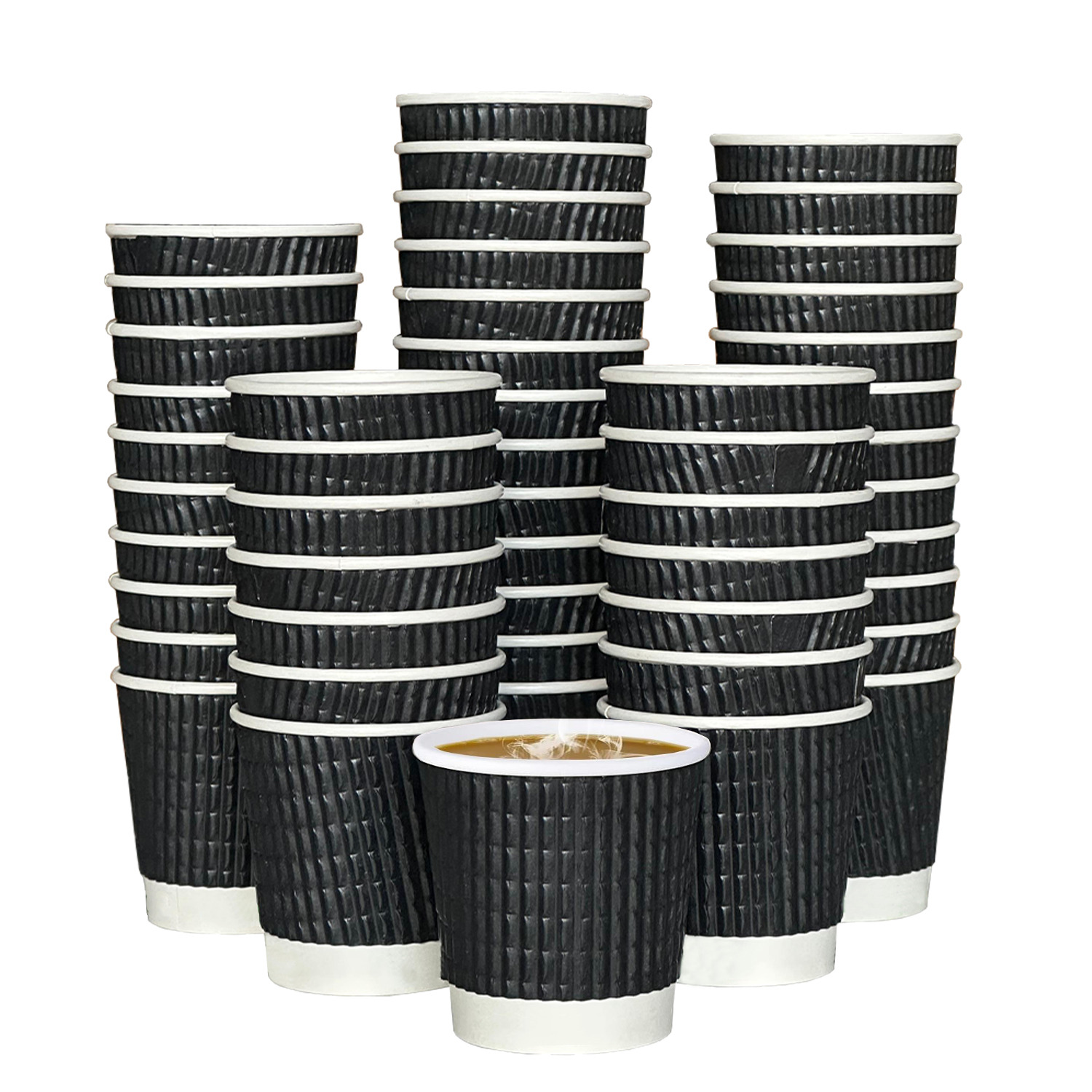 Image of 4oz Black Disposable Ripple Paper Cups&hellip;