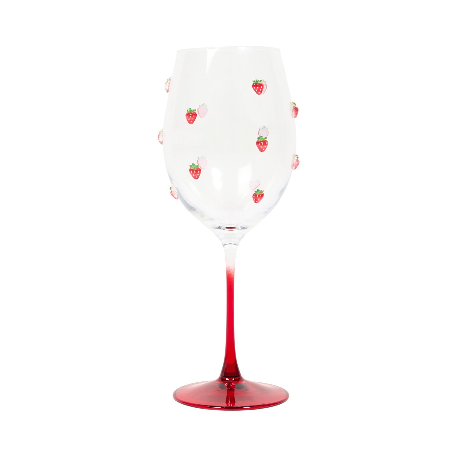 Image of Strawberries Wine Glass - Red