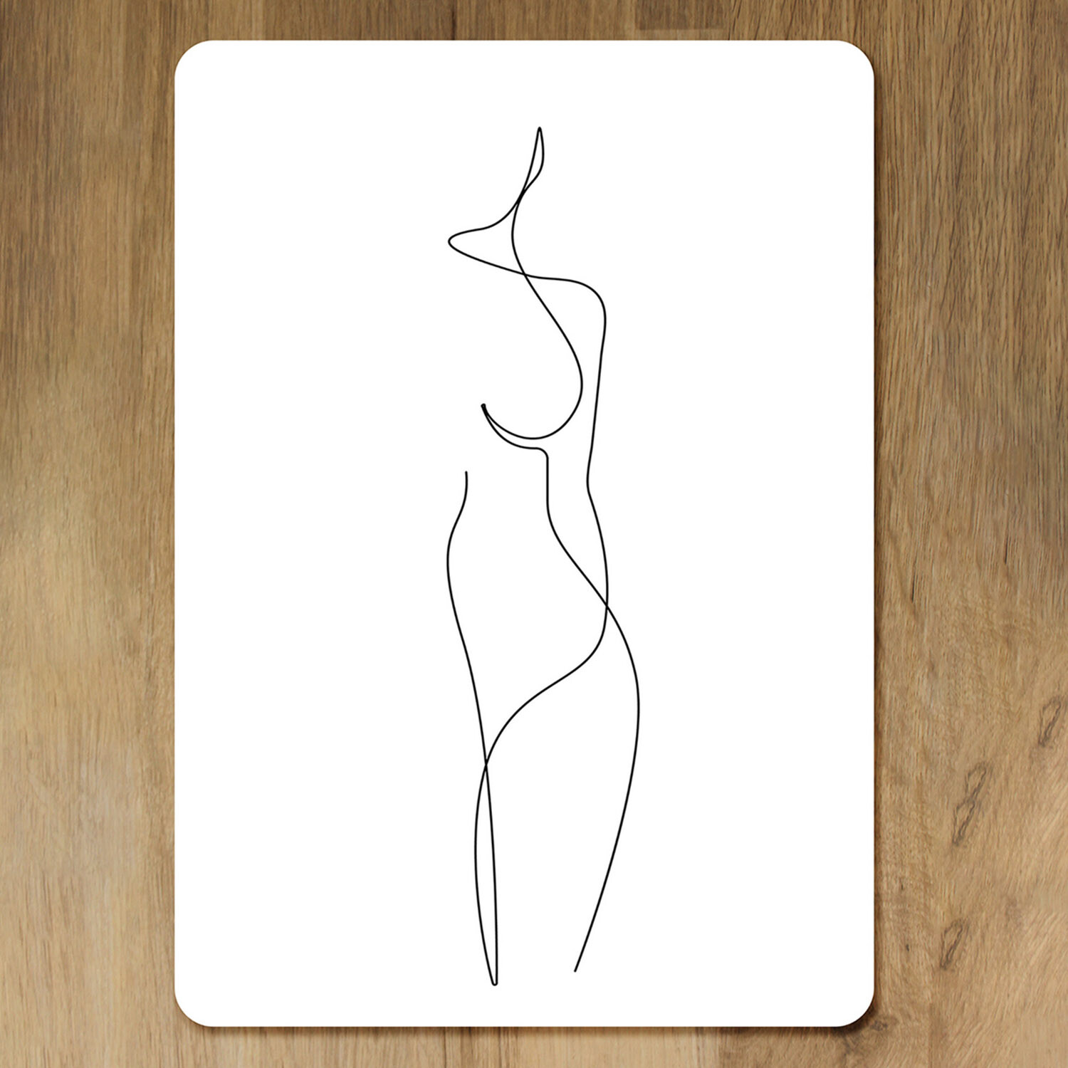 line art drawing of woman Designer Placemat Set - White