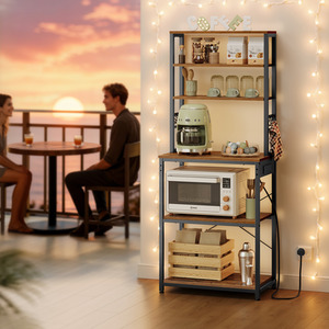 VASAGLE  Baker's Rack with Power Outlet, 6-Tier Kitchen Shelves