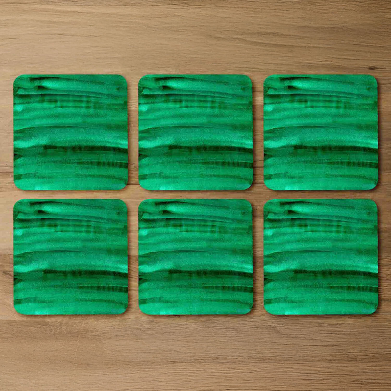 Image of Green Watercolour Strokes Coaster Set -&hellip;
