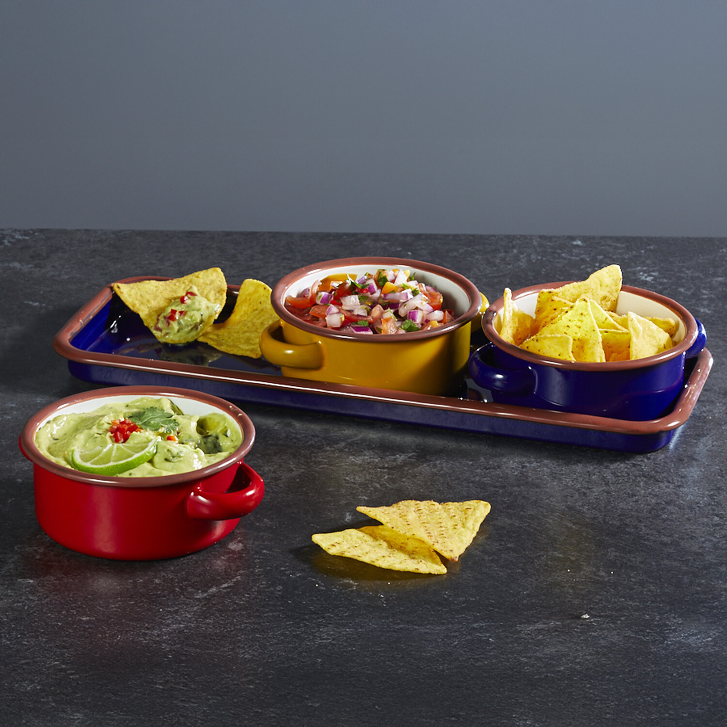 Image of KitchenCraft World of Flavours Enamel Dip&hellip;