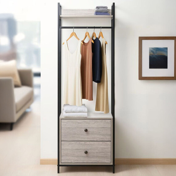 Alva Open Wardrobe with 2 Drawers