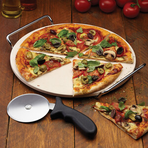 KitchenCraft World of Flavours Italian Pizza Stone Set