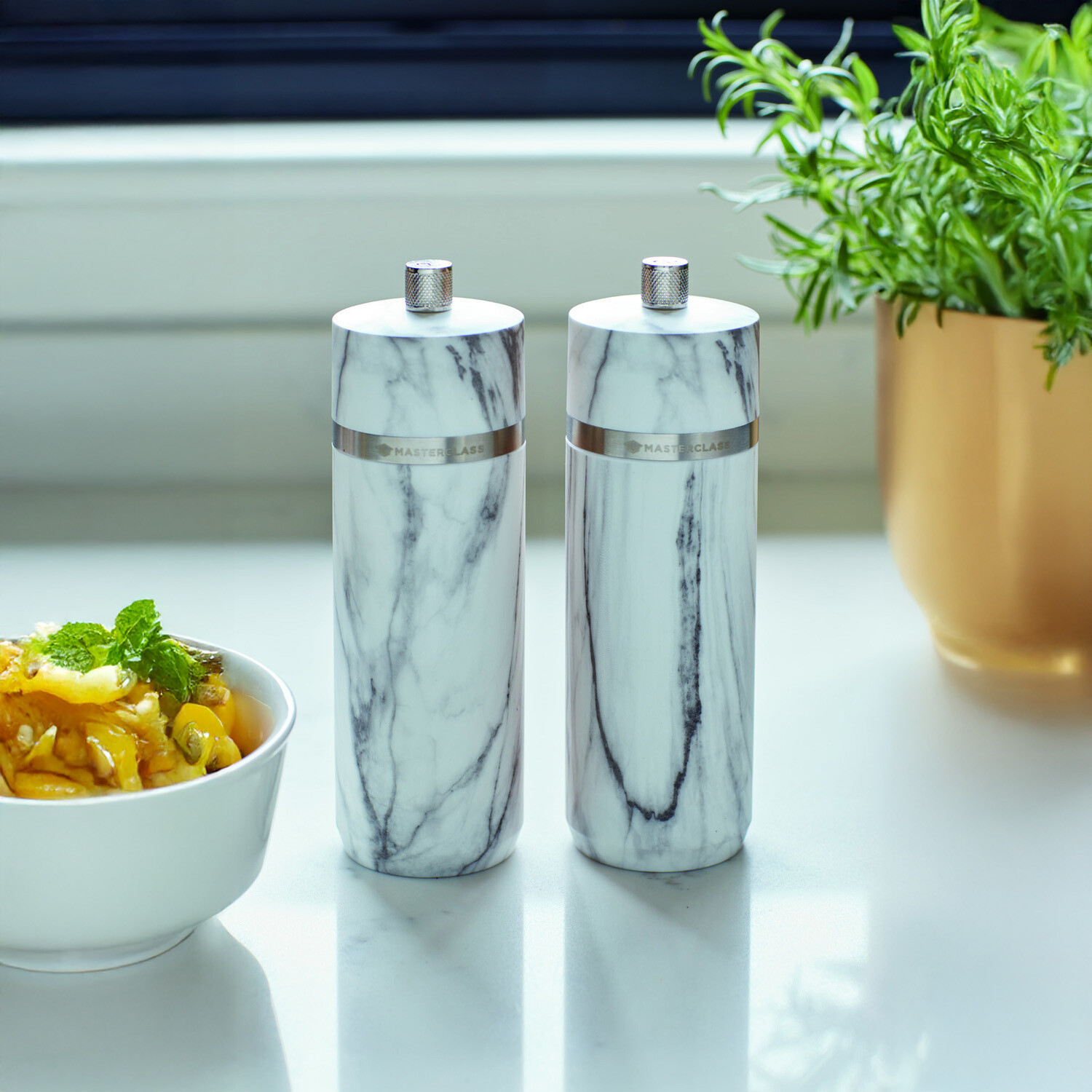 Image of MasterClass Salt and Pepper Mill, Marble&hellip;