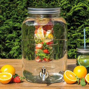 Home Made 7.5 Litre Glass Infuser Drinks Dispenser