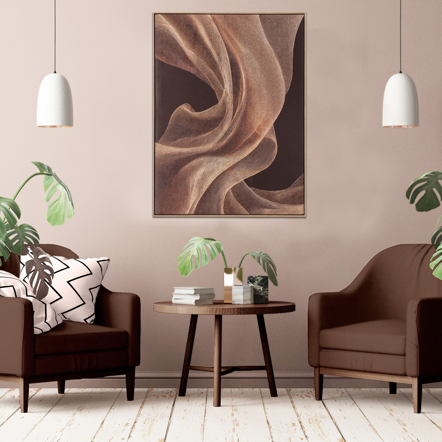 Chocolate Smokey Textured Framed Art