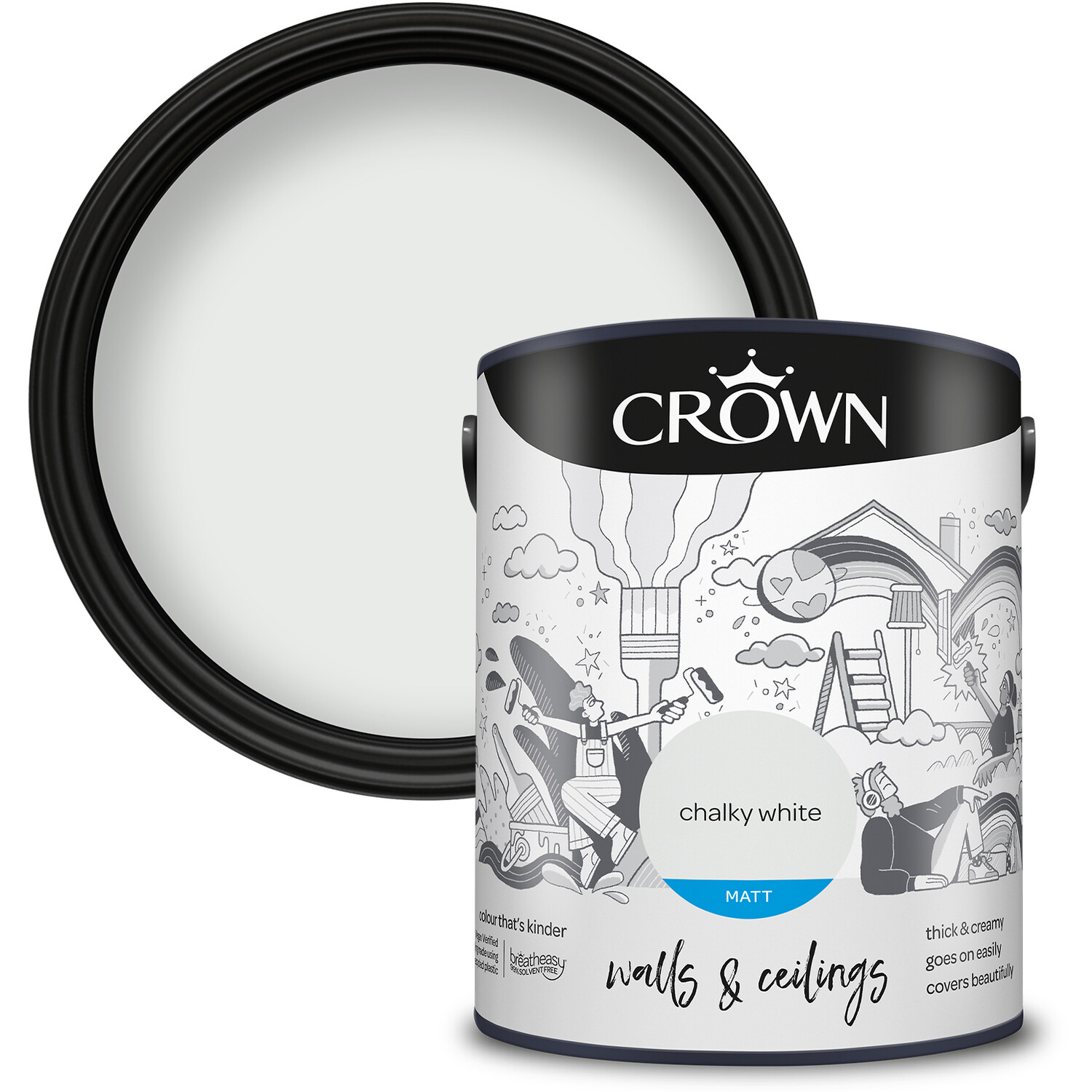 Crown Paints Crown Matt Emulsion - Chalky White / 5L