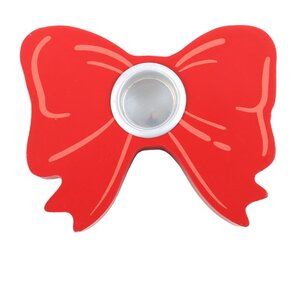 Red Bow Taper Candle Holder Elegant Love Themed Table Decor