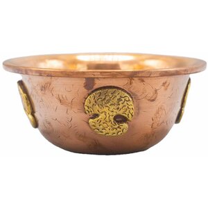Copper Ritual Bowl with Tree of Life Spiritual Meditation Tool