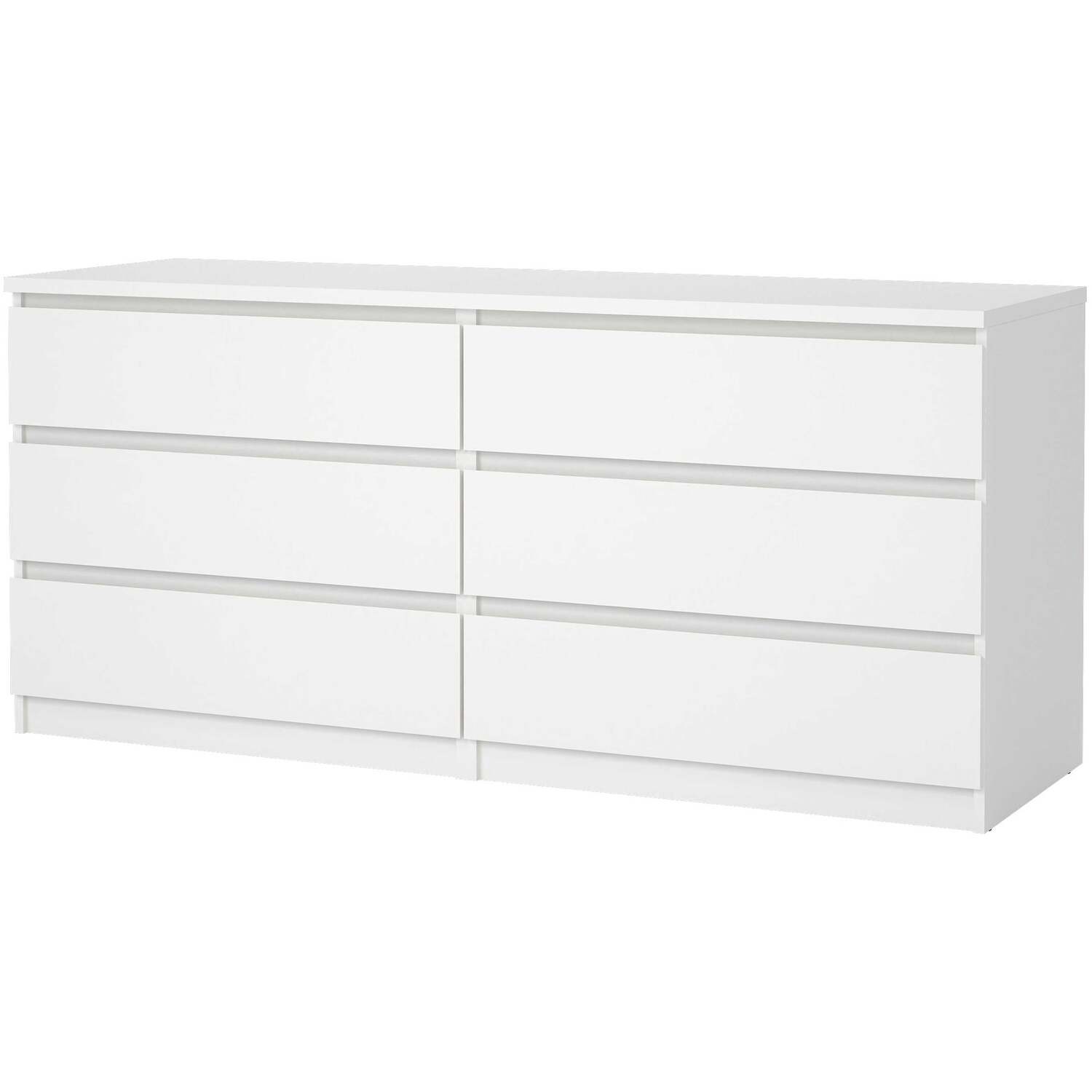Wyld Haus Budapest Wide 6-Drawer White Chest of Drawers - White