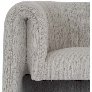 Mirmande Soft Grey Curved Accent Armchair Neutral Weave