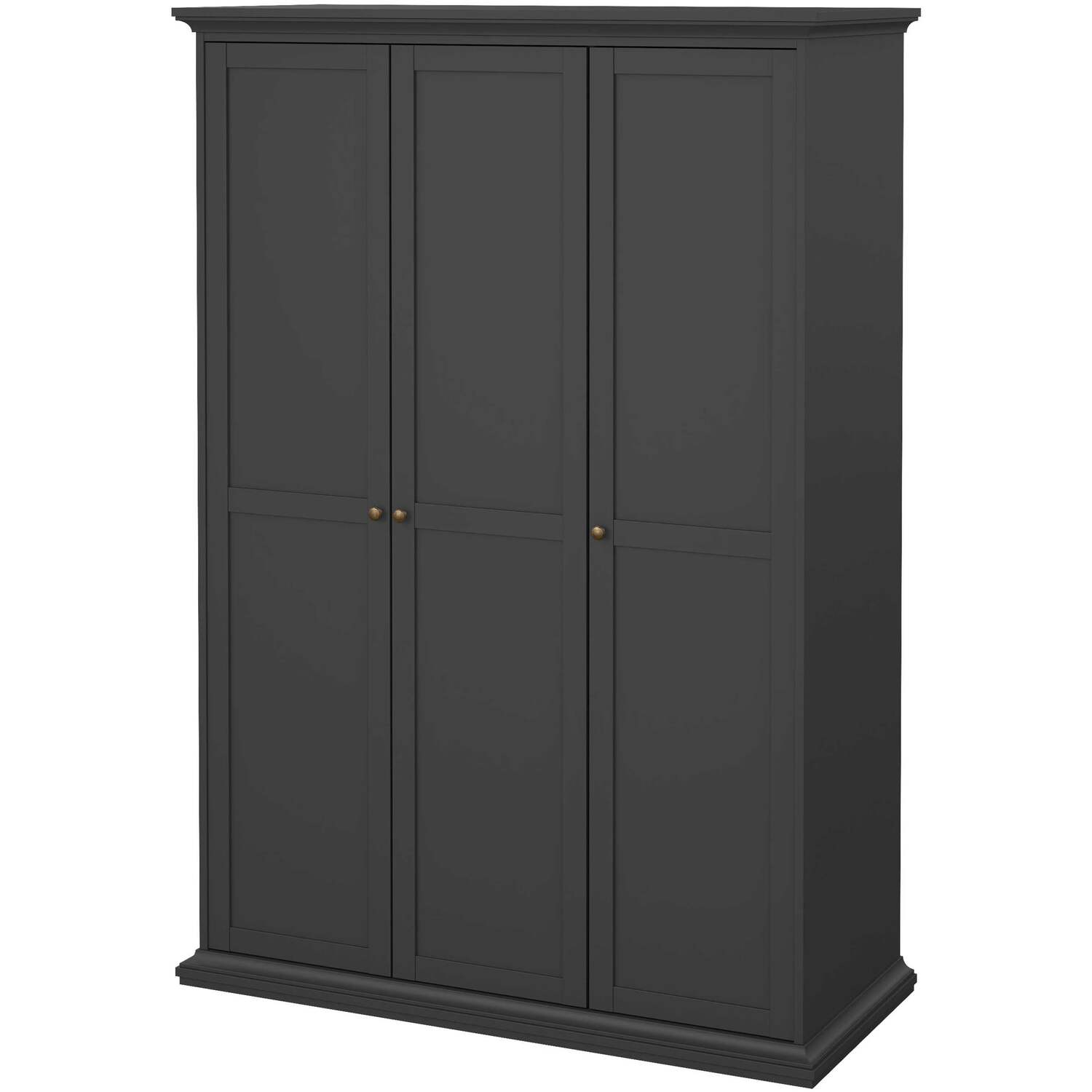 Wyld Haus Osaka Matt Dark Grey 3-door Wooden Wardrobe - Grey