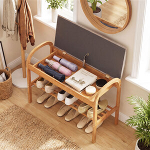 Entryway 2-Tier Shoe Bench