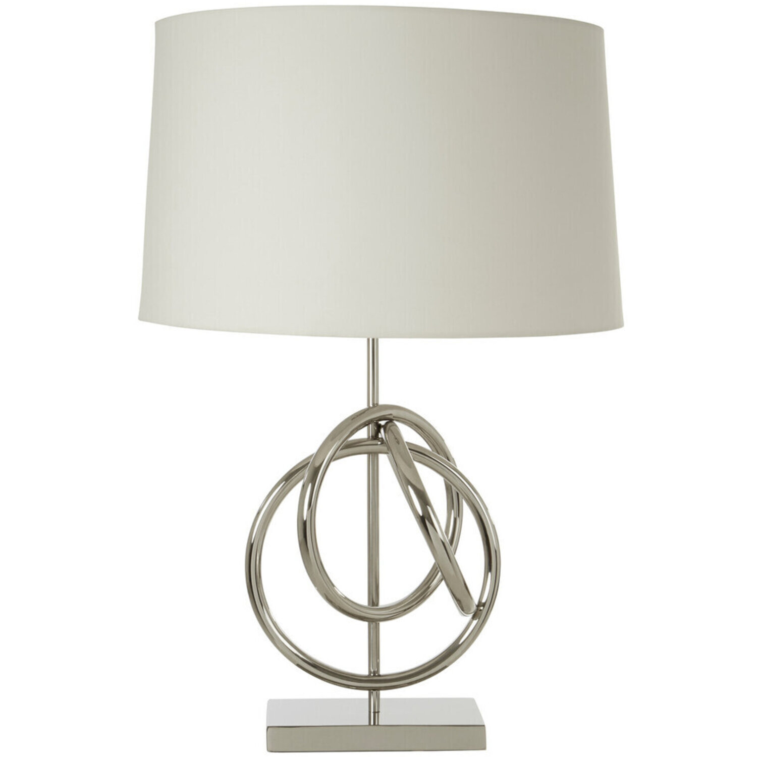 Fifty Five South Skye Table Lamp With Banded Base - Silver