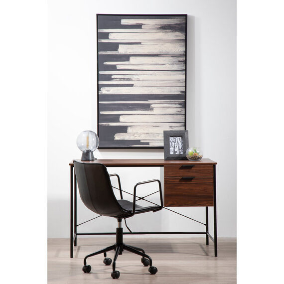 Branson Black Leather Effect Home Office Chair