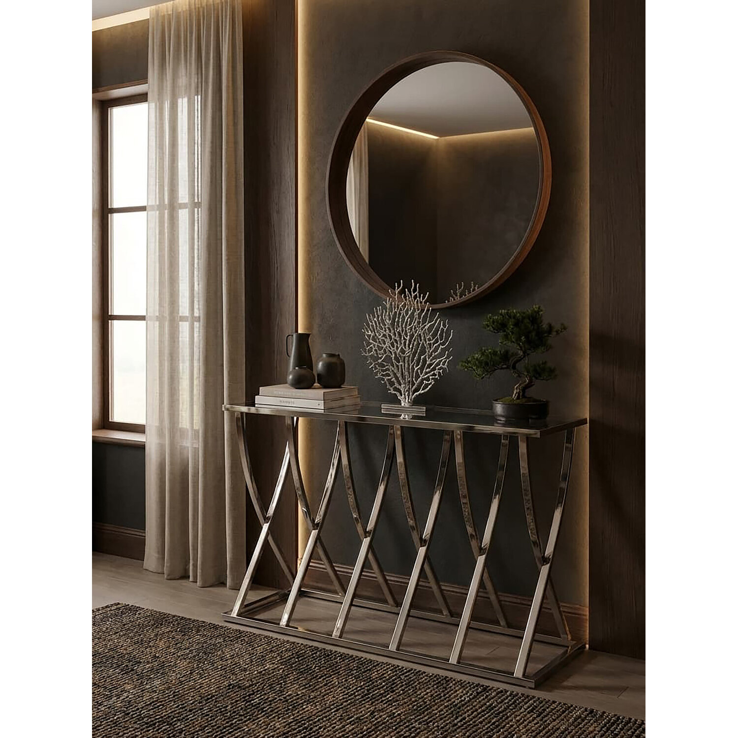 Reena Silver Console Table - Silver