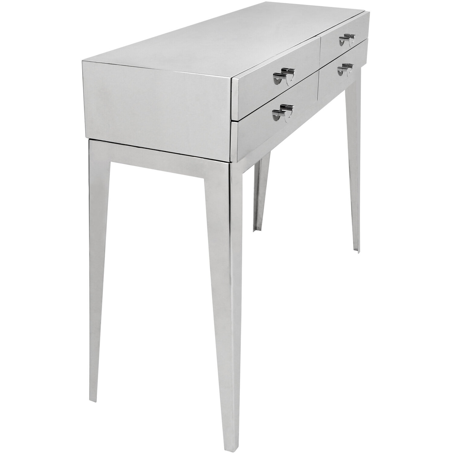 Lure Stainless Steel 4 Drawers Console Table - Silver