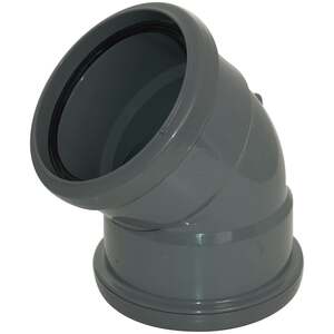 FloPlast 110mm Soil 135Â° Double Socket Bend Grey - SP563 - Efficient Waste Water Drainage