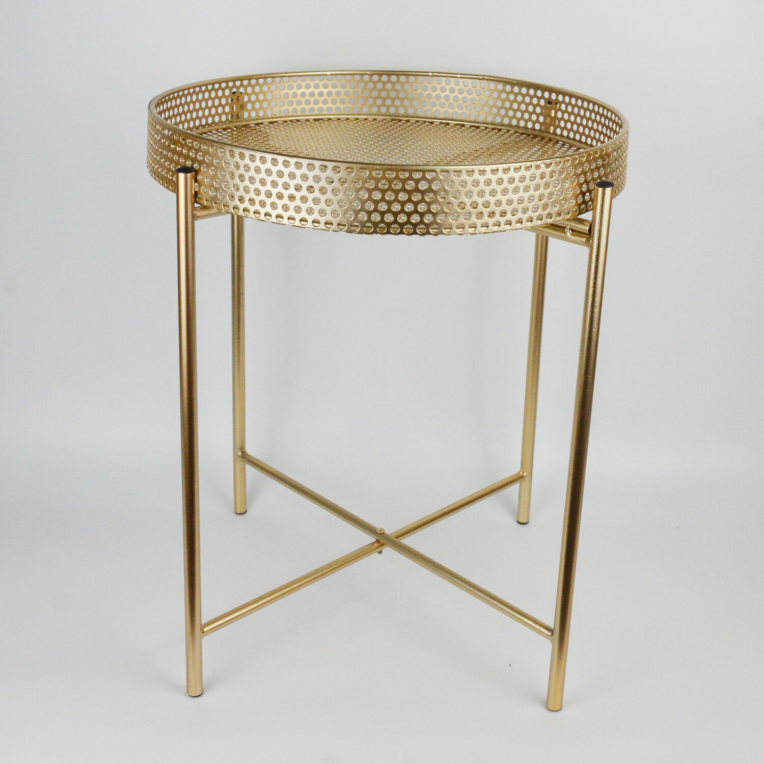 Round Tray Table Metal Legs - Gold