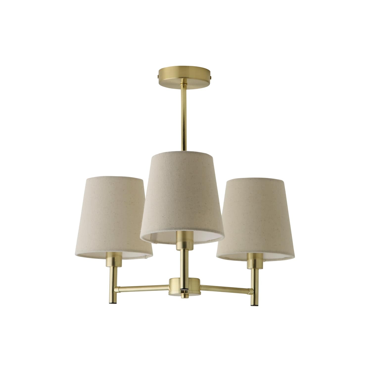 ValueLights Kincaid 3 Arm Tapered Shade Chandelier Style Ceiling Light with Bulbs in Gold - Image 3