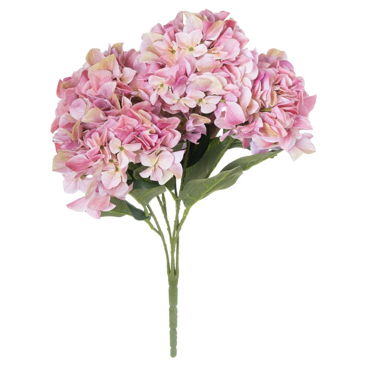 Set of 3 Shab Pink Artificial Hydrangea Bouquets - Pink