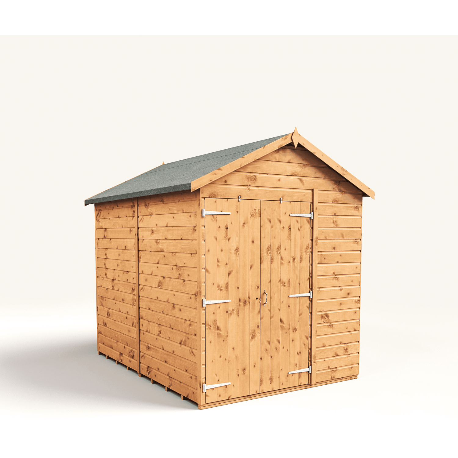 Empire 6x8 Modular Apex Garden Shed with a Double Door - Brown