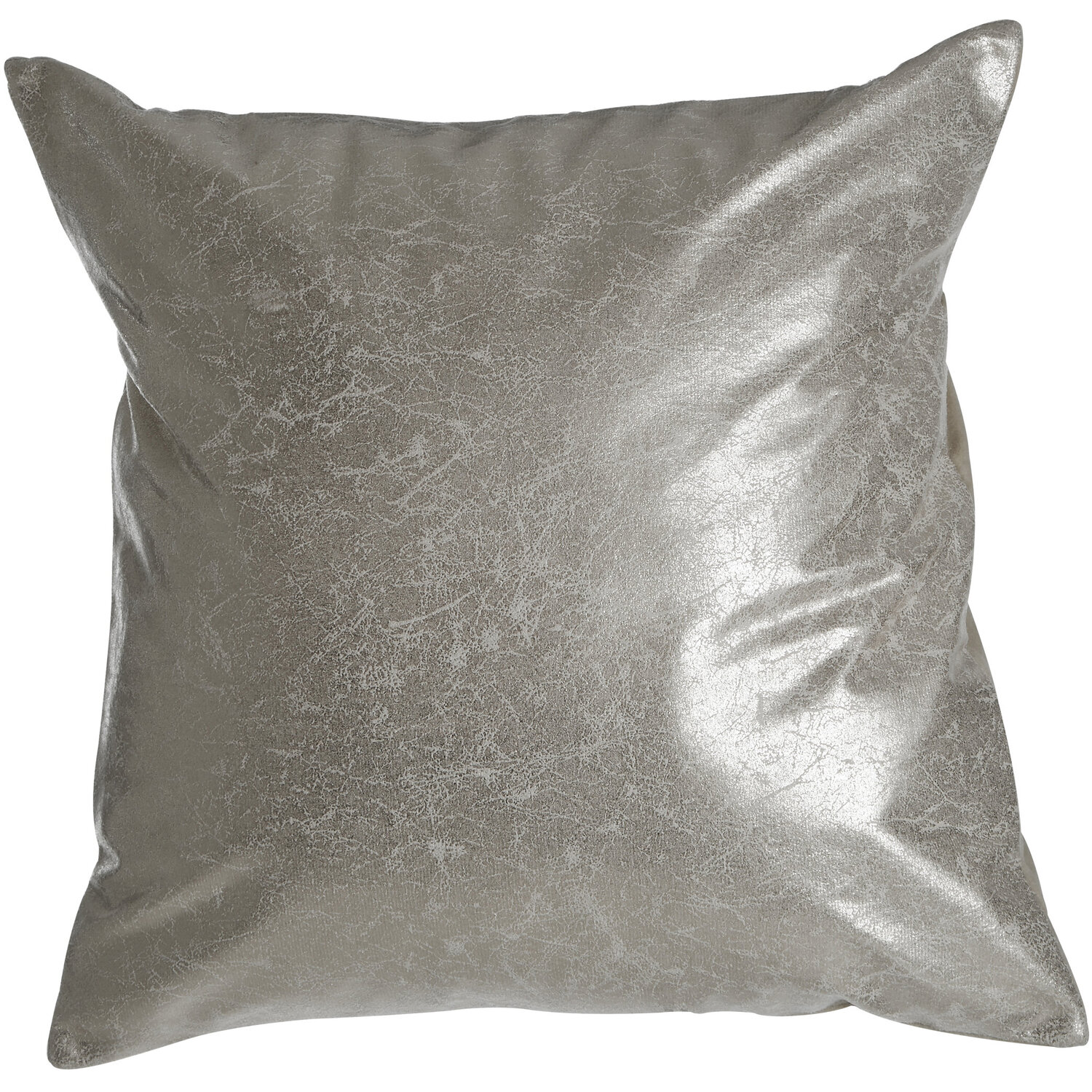 Bosie Kensington Townhouse Crush Leather Effect Silver Cushion - Silver