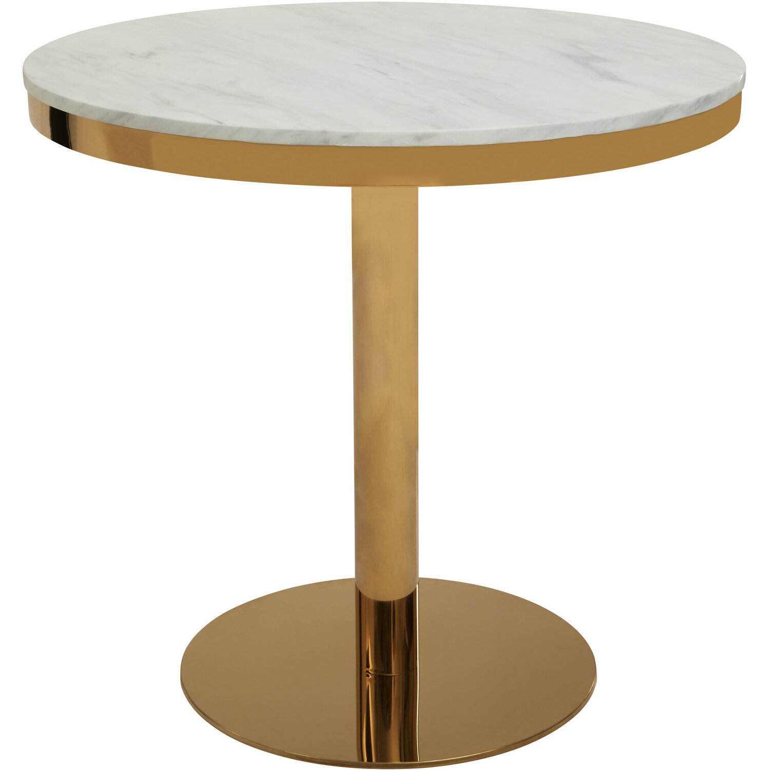 Azalea Round Marble Dining Table With Gold Base - Gold