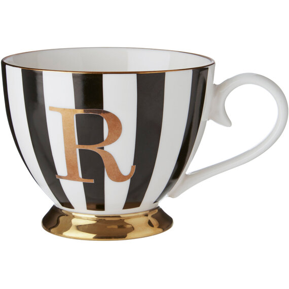 Duchess Black and White Monogram Mug, R
