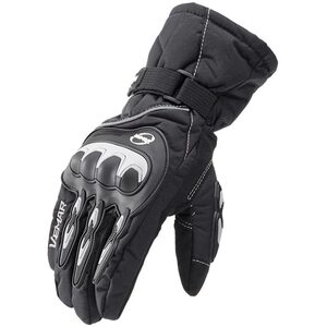 Modern Fitness Winter Motorbike Gloves - Black (Medium) Waterproof Touchscreen & Knuckle Protect