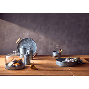 Drummond Galvanised Steel 4 Compartment Round Cutlery Caddy
