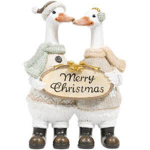 Merry Christmas Duck Couple Ornament