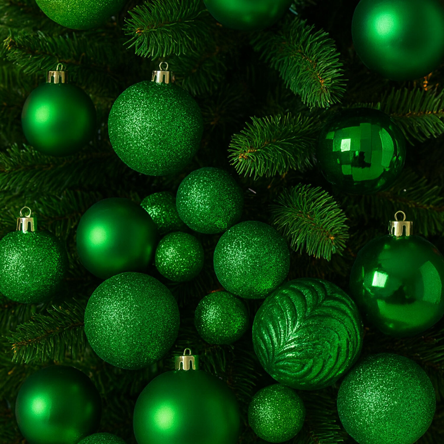 Neo 36Pcs Christmas Tree Ornaments Bauble Set - Silver - Green