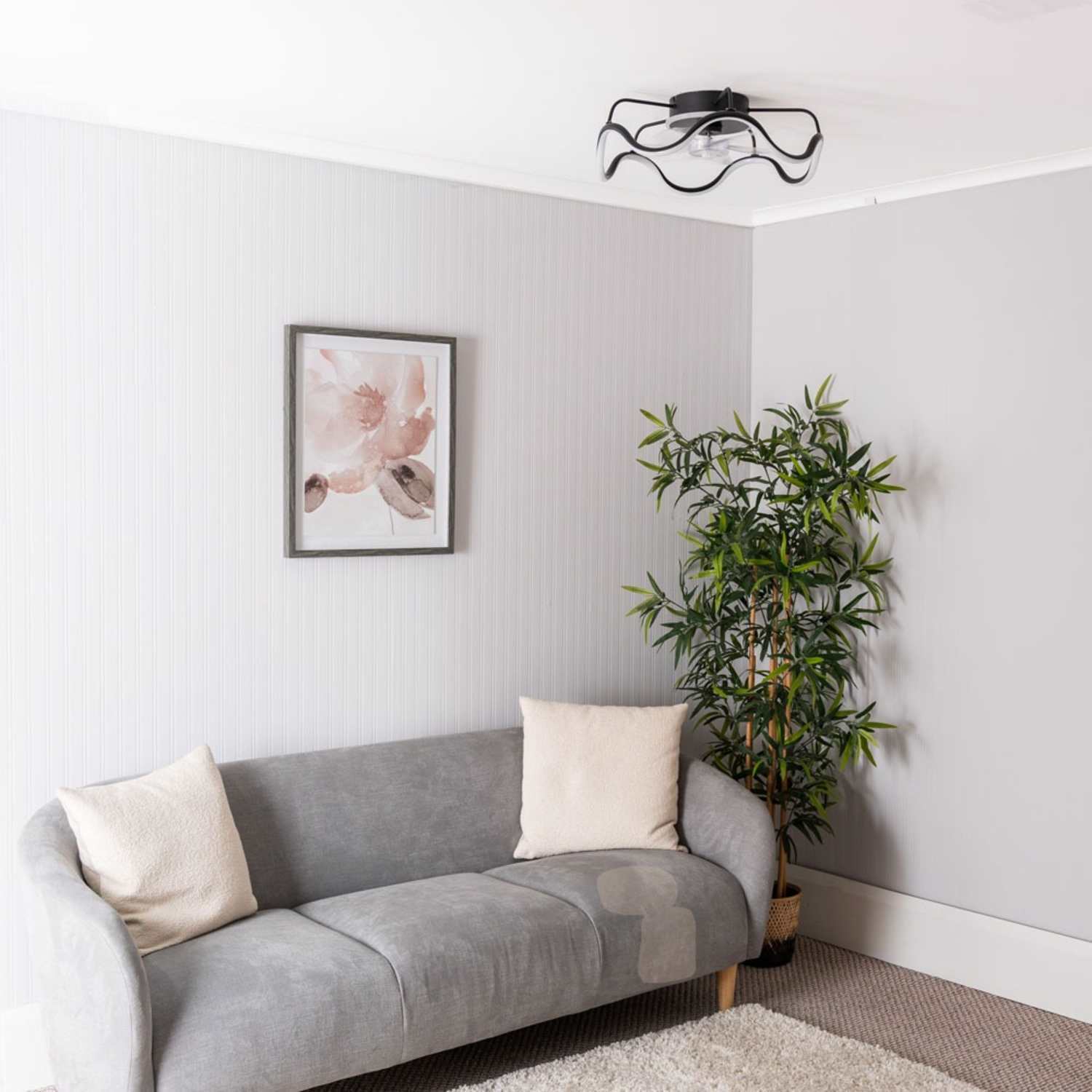 ValueLights Infinity Black Wave Integrated LED Ceiling Fan with Remote - Metal - Modern Style - Image 3