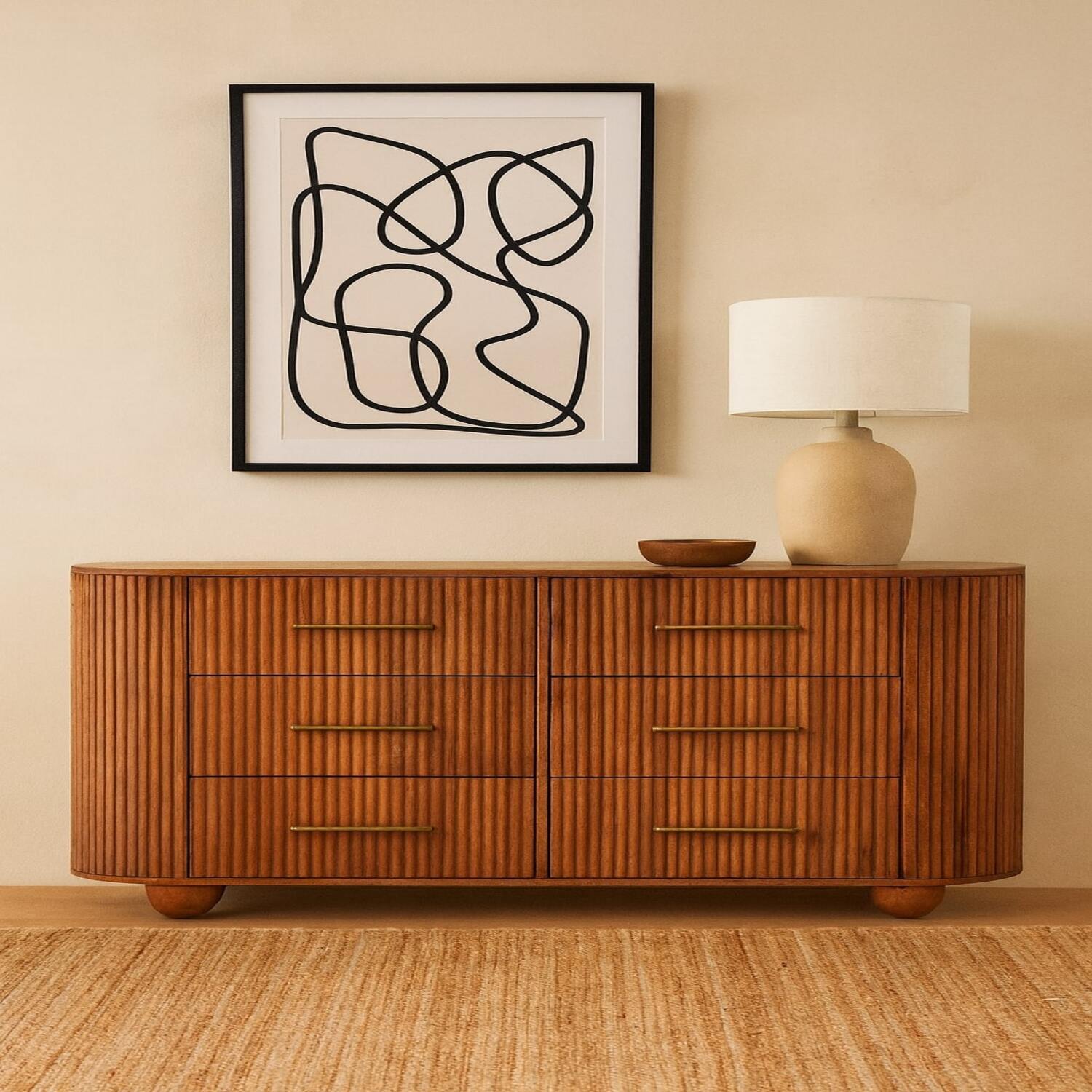 Solid Wood Ridgefront Chest ¿ Amber Oak - Brown