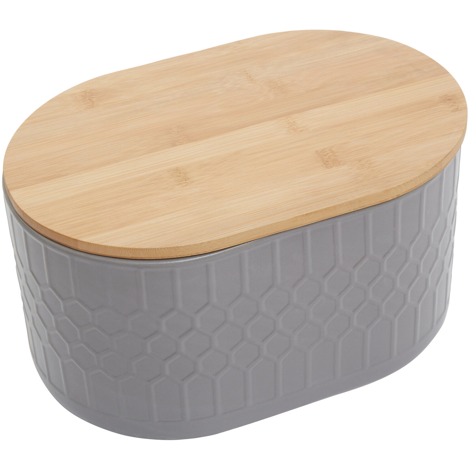 Geome Grey Bread Bin in Stoneware - Grey