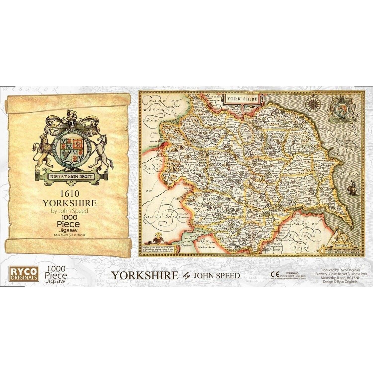 Yorkshire Historical Map 1000 Piece Jigsaw Puzzle (1610)