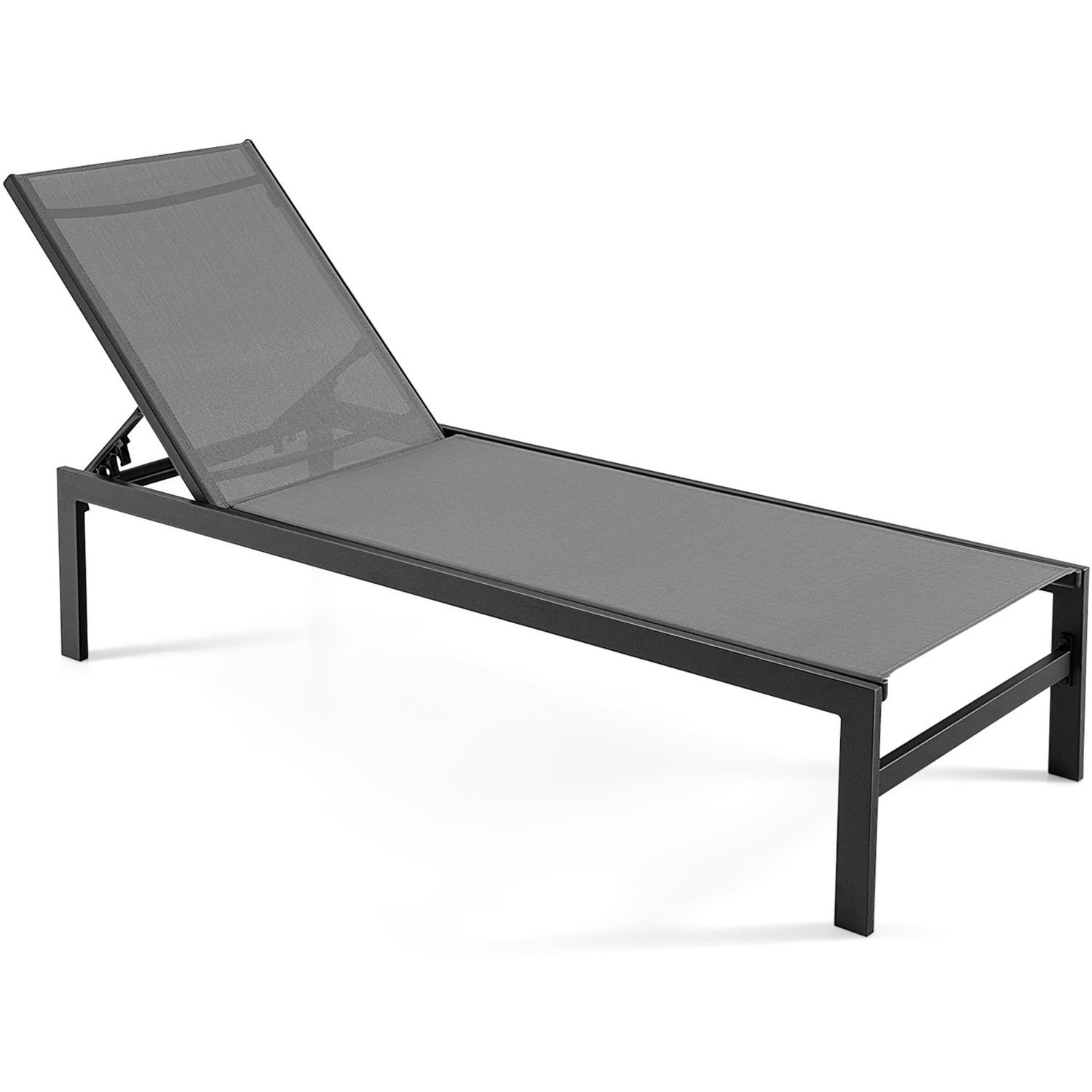 Patio Recliner Chaise Lounge Chair - Grey