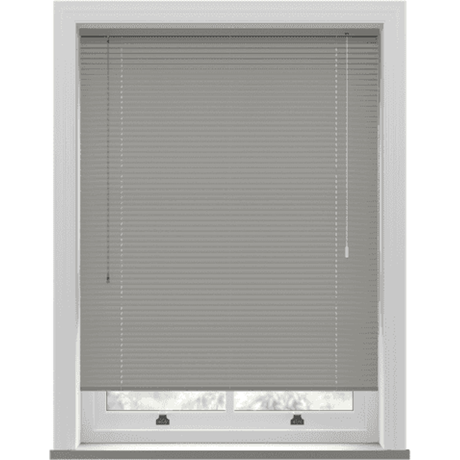 25mm Slats PVC Venetian Blind - Grey / 213cm / 115cm