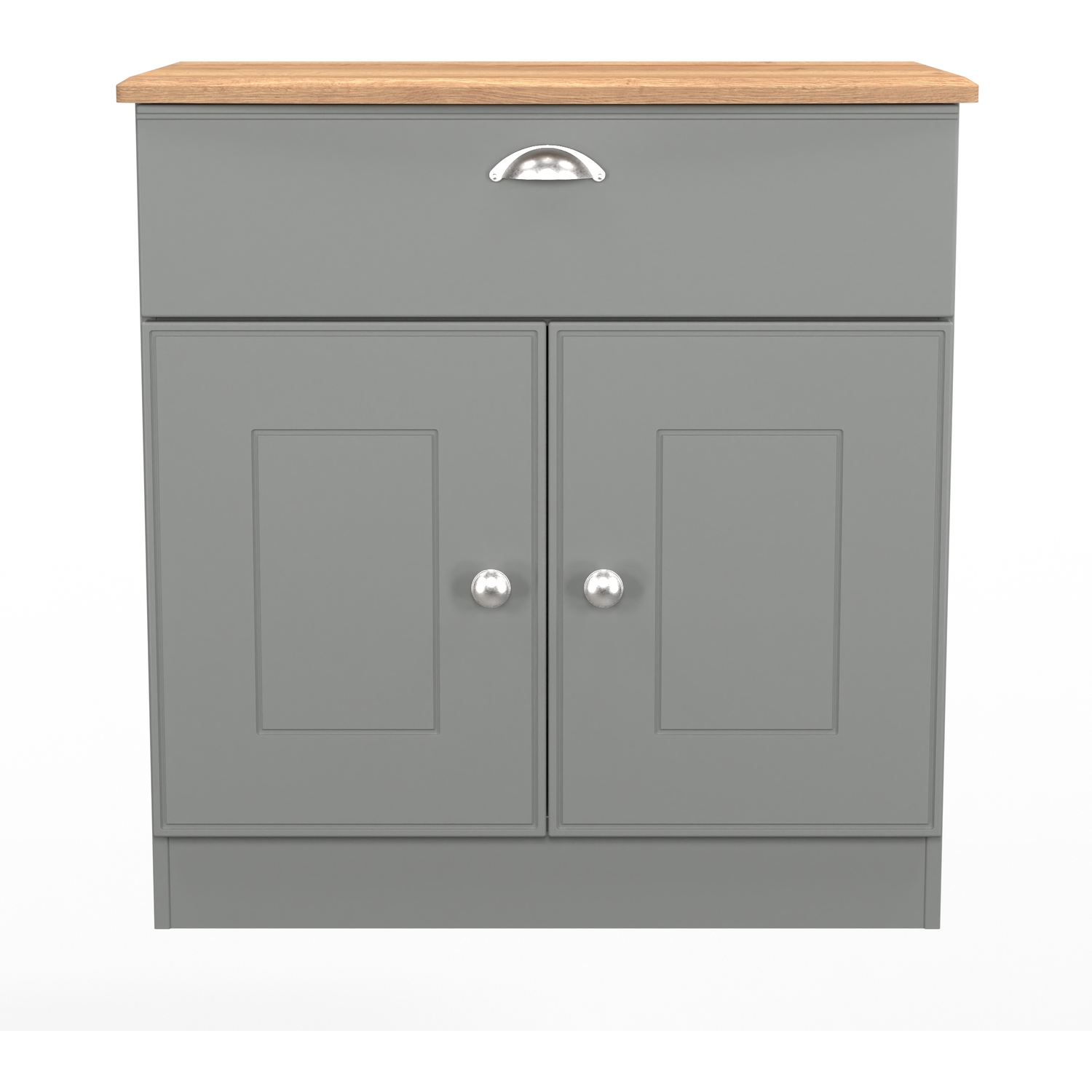 Victoria Ready Assembled 1 Drawer 2 Door Sideboard - Dusk Grey Riviera Oak