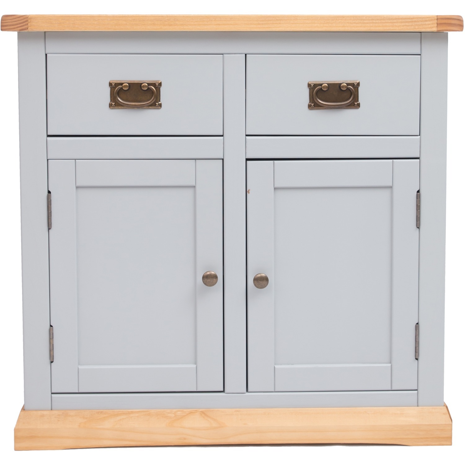 Cabinet Bits Light/Grey Bomporto 2 Drawer 2 Door Sideboard Brass Drop Handle - Image 2