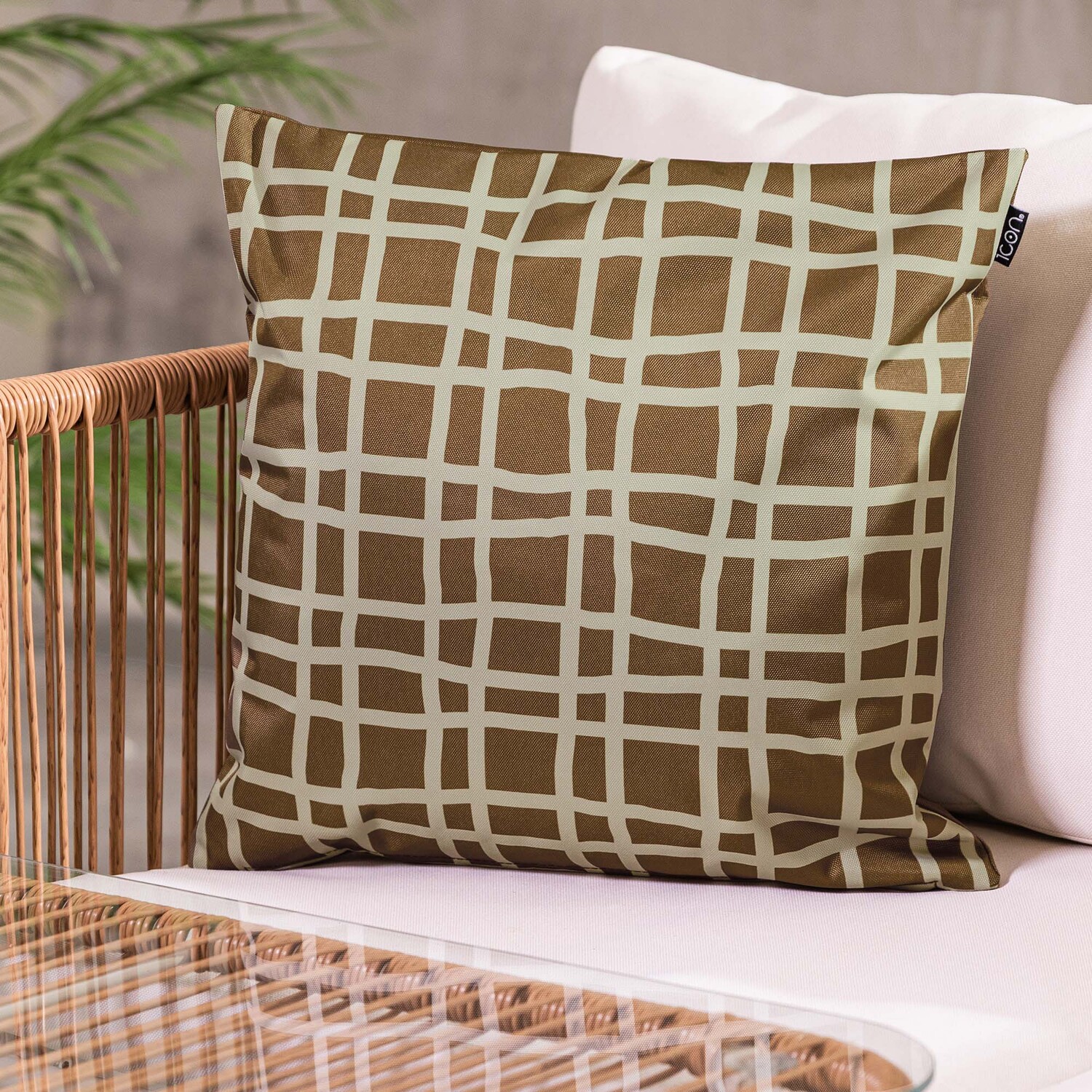 Cushion 43x43cm Mark Making, Chocolate - Chocolate