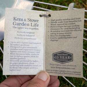 Kent & Stowe Stainless Steel Garden Life Lawn & Leaf Rake, FSC