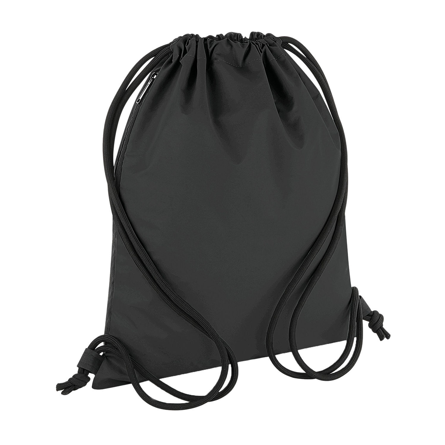 Bagbase Reflective Drawstring Bag - Black - Image 1