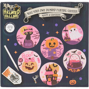 Pack of 6 Spooky Cute Diamond Art Coasters