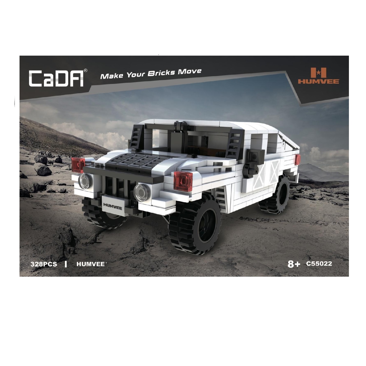 CaDA 1:24 Humvee Off-Road Truck - 328 Piece Brick Build Model Kit - Image 9