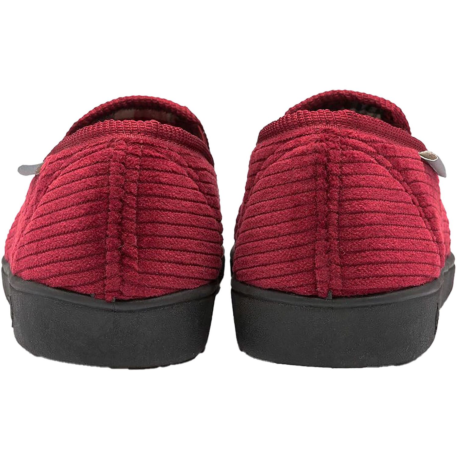 Dunlop Mens Tartan Lined Slippers With Memory Foam - Burgundy / 8