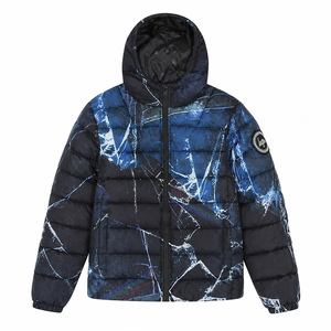 Boys Padded Jacket Kids Black Blue Hooded Quilted Warm Winter Coat